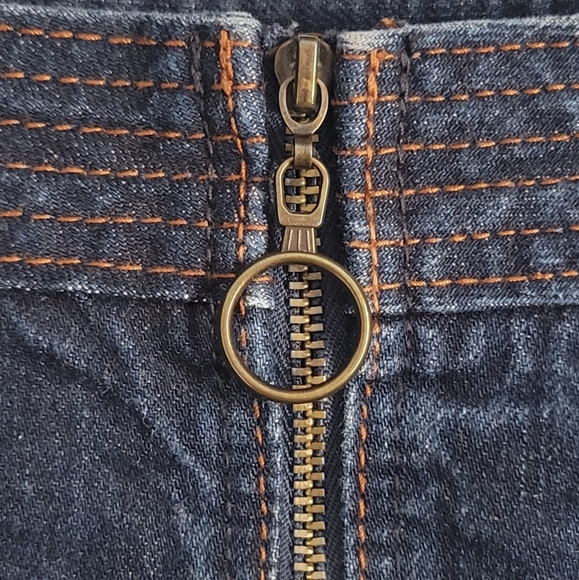 Abercrombie & Fitch Size 4 Blue Denim Full Front Zip Mini Skirt - Picture 4 of 7